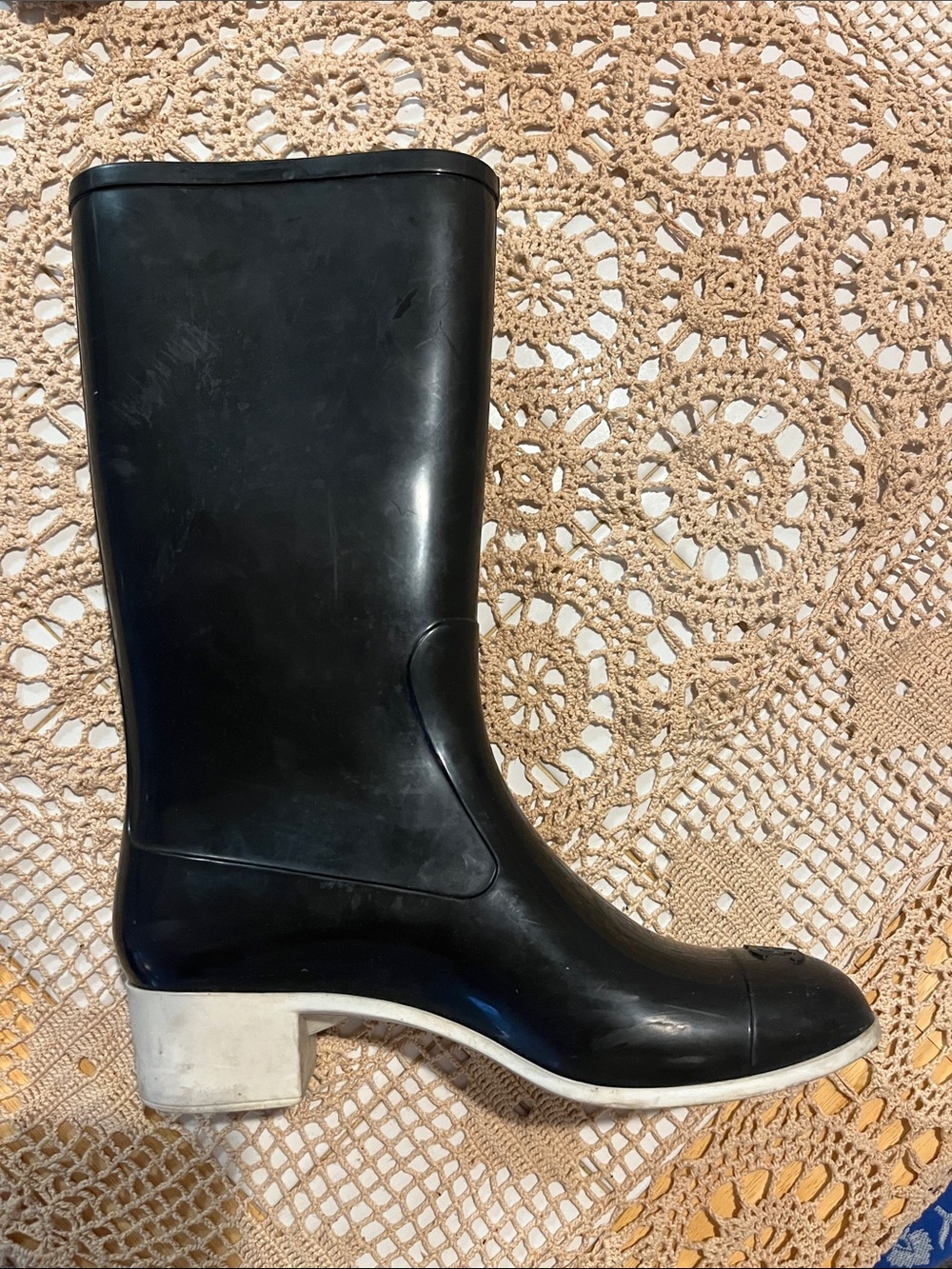 Vintage CHANEL Black Rain Boots - Picture 7 of 9
